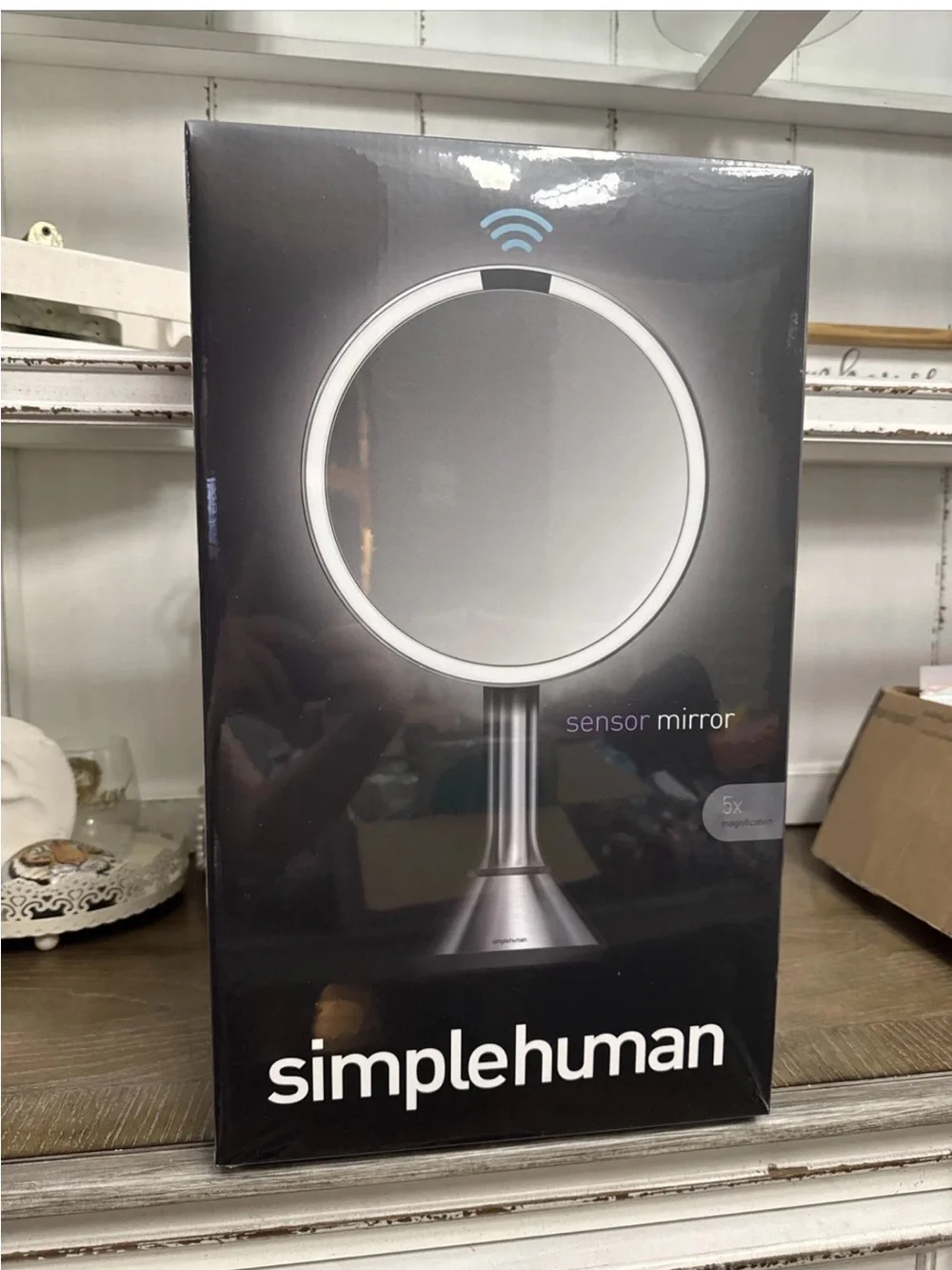Simplehuman 8 inch Sensor Mirror 5x Magnification Brushed Stainless Steel ST3052